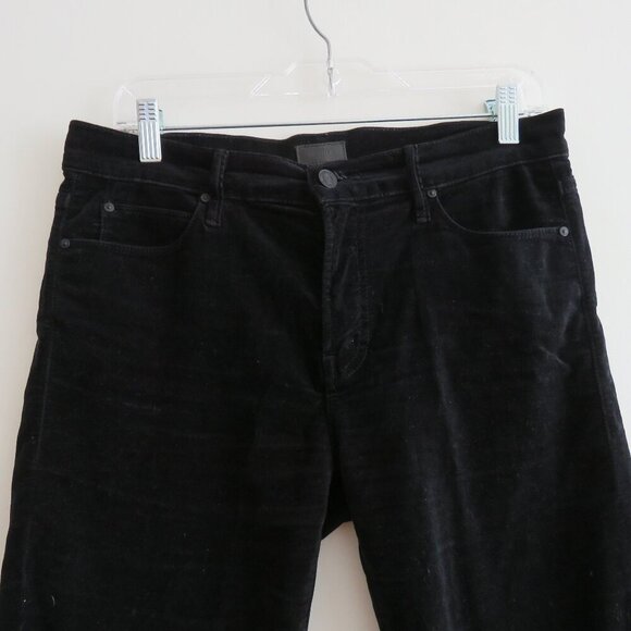 MOTHER The Charmer in My Life As A Snow Bunny Black Velvet Pants - Size 31 - Picture 3 of 14